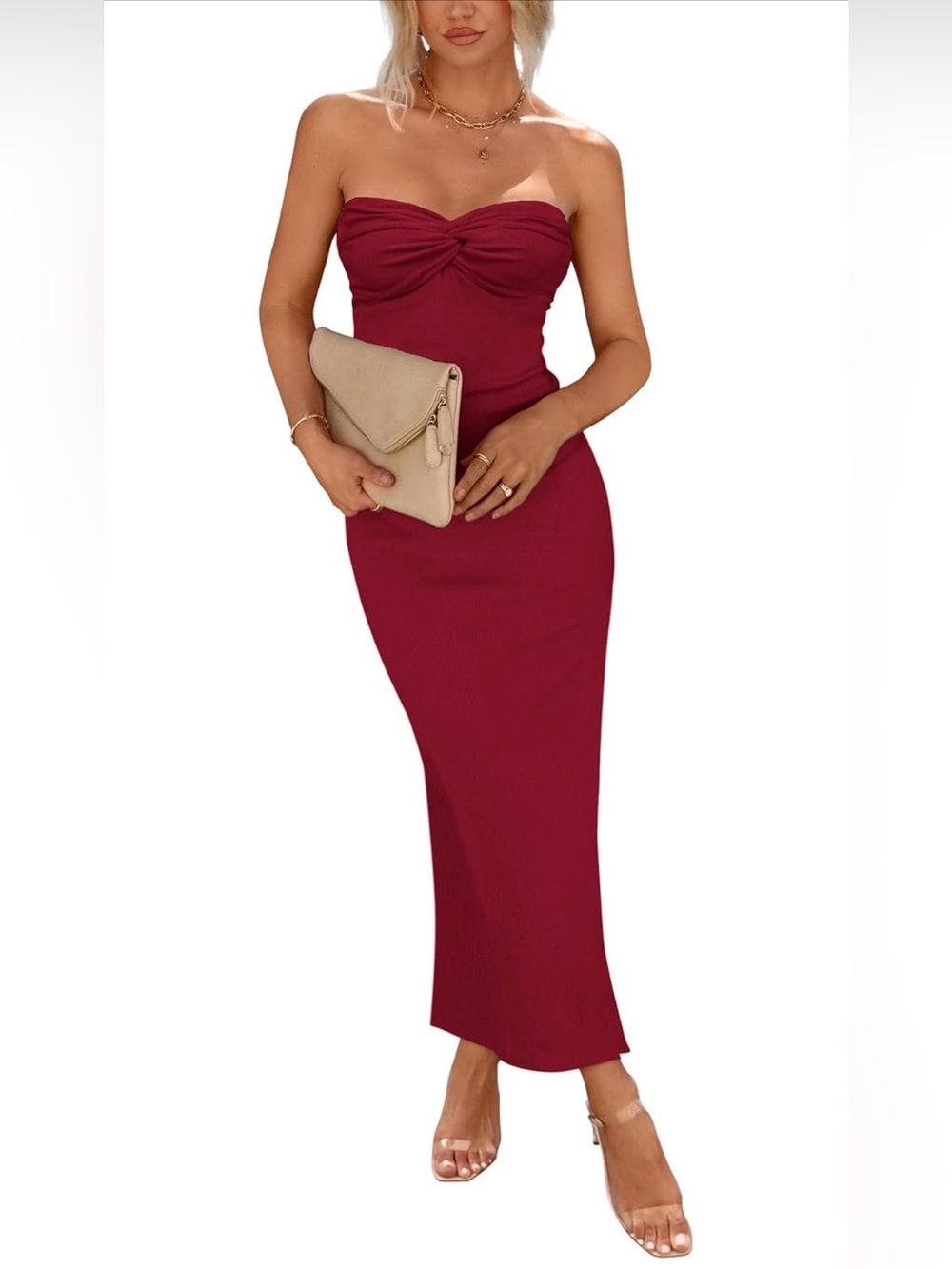 PRETTYGARDEN Midi Length Tube Dress